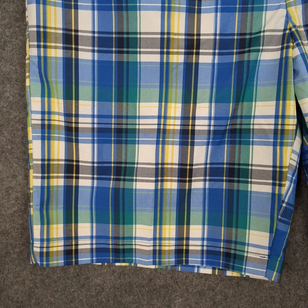 Jack Nicklaus Mens Plaid Golf Shorts‎ Size 36 Blue Green Yellow Polyester